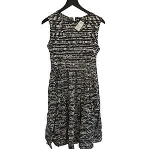 Max Mara A-Line Printed Midi Length Dress Black